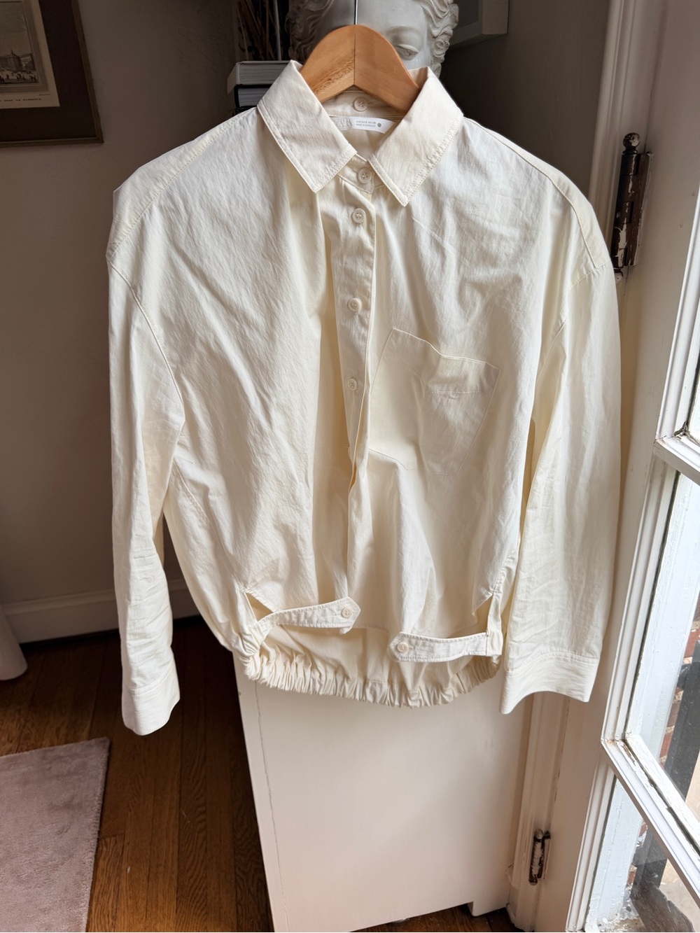 Zara Cream Button-Front Shirt
